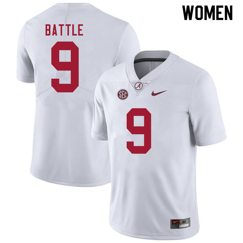 Alabama Crimson Tide Women's Jordan Battle #9 White NCAA Nike Authentic Stitched 2020 College Football Jersey BE16Z28NR